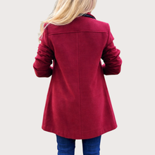 Charger l'image dans la galerie, Ruby Pea Coat with Plaid Scarf back