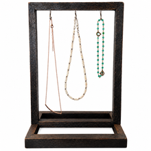 Load image into Gallery viewer, Rustic Wood Jewelry & Accessory Stand – 3 Hooks - 2