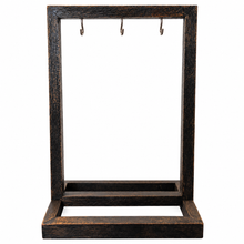 Load image into Gallery viewer, Rustic Wood Jewelry & Accessory Stand – 3 Hooks