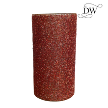 Load image into Gallery viewer, Sparkly Bronze Beaded Glass Hurricane Vase2