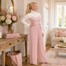 Charger l'image dans la galerie, Strappy Maxi Pleated Jumpsuit | Blush Pink2