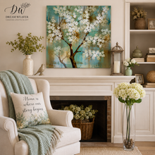 Load image into Gallery viewer, Almond Blossom Tree Stretched Canvas Wall Art – 31.5" Square