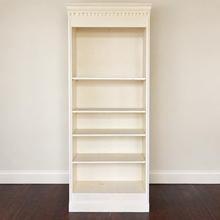 Charger l'image dans la galerie, Tall Solid Wood Bookcase – Cottage White – 88”