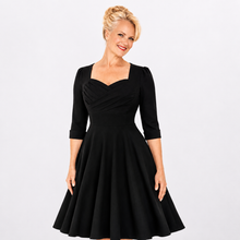 Load image into Gallery viewer, Timeless Black Swing Dress | Vintage & Retro Inspired