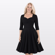 Load image into Gallery viewer, Timeless Black Swing Dress | Vintage & Retro Inspired 2
