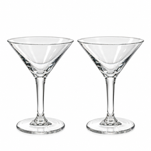 Load image into Gallery viewer, Clear Martini Glasses – 6" Tall | Set of 2 | Cocktail & Holiday Décor