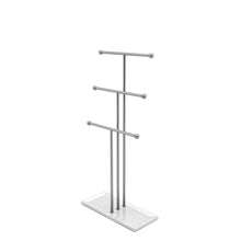 Charger l'image dans la galerie, Umbra Trigem 3-Tier Jewelry Stand – White & Nickel side
