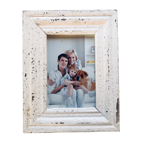 Picture Frame 4x6 Distressed Antique White Wood Frame