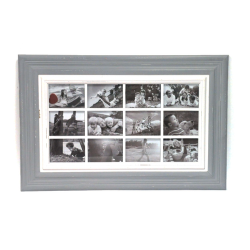 Picture Frame | Grey Distressed 12-Picture Collage Frame