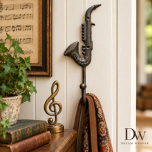 Load image into Gallery viewer, Vintage-Style Saxophone Cast Iron Wall Hook