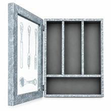 Load image into Gallery viewer, Vintage-Style Wooden Cutlery Storage Box with Glass Lid