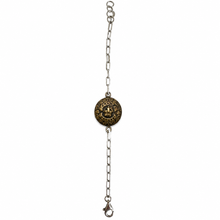 Load image into Gallery viewer, Vintage Canadian Crown Button Sterling Silver Bracelet 2