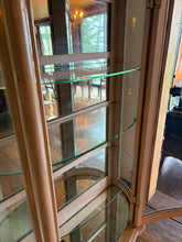 Charger l'image dans la galerie, Vintage Curved Glass Curio Cabinet with Lion's Paw Feet shelves