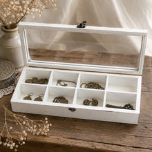 Charger l'image dans la galerie, Vintage Distressed Wood Glass Display & Organizer Box DW LFst