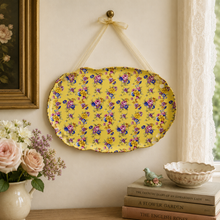 Charger l'image dans la galerie, Vintage Yellow Chintz Floral Wall Plate with Ribbon HangerDream Weaver LFS