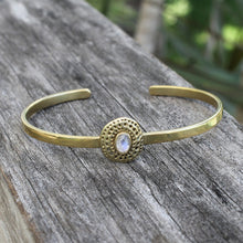 Load image into Gallery viewer, Brass Establish Bracelet with Moonstone | Bauxo