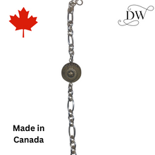Load image into Gallery viewer, Maple Leaf Crown Button Silver Bracelet | Dream Weaver Canada