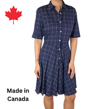 Load image into Gallery viewer, Oxford Navy Plaid Dress | Meemoza
