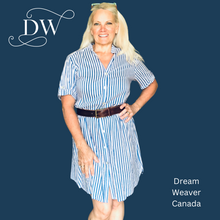 Load image into Gallery viewer, Blue Stripe Shirt Dress | Brenda Beddome