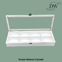 Load image into Gallery viewer, Antique Cream Distressed Wood Jewelry Box