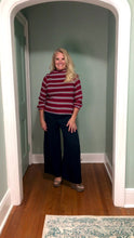 Load and play video in Gallery viewer, Red Striped Sweater | Meemoza