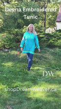 Charger et lire la vidéo dans la visionneuse de la Galerie, Tunique brodée Deena | Turquoises | Moyen