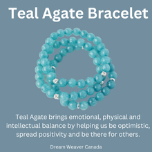 Charger l'image dans la galerie, Teal Agate Small Gemstone and Sterling Silver Bracelet