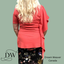 Load image into Gallery viewer, Asymmetrical Blousy Top | Coral | Rayon Bamboo