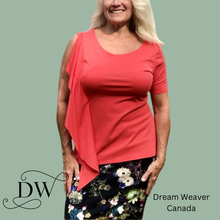 Load image into Gallery viewer, Asymmetrical Blousy Top | Coral | Rayon Bamboo