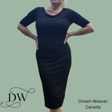 Load image into Gallery viewer, Elegant Bamboo T-shirt Dress | Black