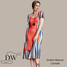 Load image into Gallery viewer, Long Striped Cardigan with Pockets | Rayon from Bamboo | X-small