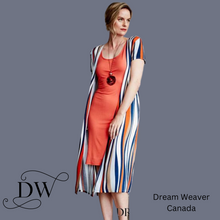 Load image into Gallery viewer, Long Striped Cardigan with Pockets | Rayon from Bamboo | X-small