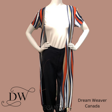 Load image into Gallery viewer, Long Striped Cardigan with Pockets | Rayon from Bamboo | X-small