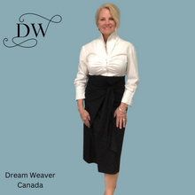 Load image into Gallery viewer, Black Linen High-Waisted Skirt | Wrap Around | One Size
