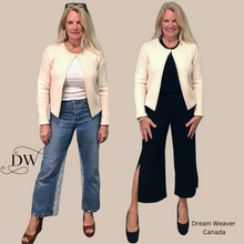 Charger l'image dans la galerie, Cardigan avec bordure en perles | Crème