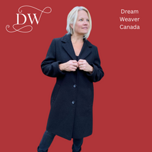 Charger l'image dans la galerie, Black Dress Coat with Notch Collar