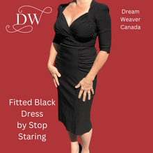 Load image into Gallery viewer, Fitted Black Retro Dress | Stop Staring | Medium
