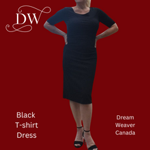 Load image into Gallery viewer, Black Bamboo T-shirt Dress