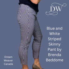 Load image into Gallery viewer, Blue and White Striped Skinny Pant