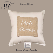 Load image into Gallery viewer, Mots d'Amour Pocket Pillow