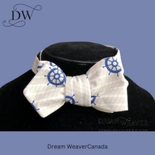 Load image into Gallery viewer, Ship Wheel Bow Tie | Beige Cotton