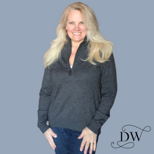 Load image into Gallery viewer, Cashmere Zip Sweater | Charcoal