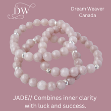 Load image into Gallery viewer, Blush Jade Large Gemstone/Sterling Silver Bracelet