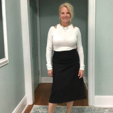 Charger l'image dans la galerie, Cream, long sleeve top with shoulder cut-outs