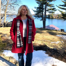 Load image into Gallery viewer, Ruby Pea Coat with Plaid Scarf
