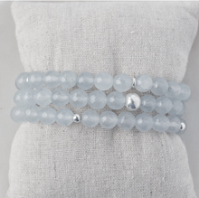 Charger l'image dans la galerie, Blue Jade Gemstone/Sterling Silver Bracelet