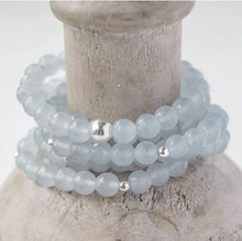 Load image into Gallery viewer, Blue Jade Gemstone/Sterling Silver Bracelet
