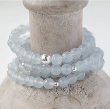 Charger l'image dans la galerie, Blue Jade Gemstone/Sterling Silver Bracelet