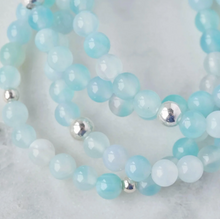 Load image into Gallery viewer, Aqua Agate Small Gemstone and Sterling Silver Bracelet
