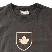 Load image into Gallery viewer, Unisex Canada Shield T-Shirt | Slate Grey | Made in Canada | Red Canoe loseup
